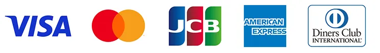 VISA Master Card JCB AMERICAN EXPRESS Diners Club INTERNATIONAL