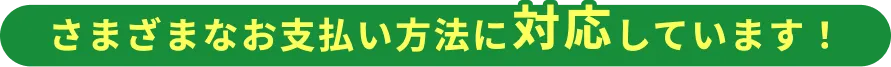 さまざまなお支払い方法に対応しています！