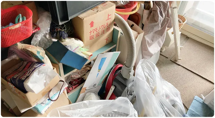 ゴミ屋敷片付け前の室内